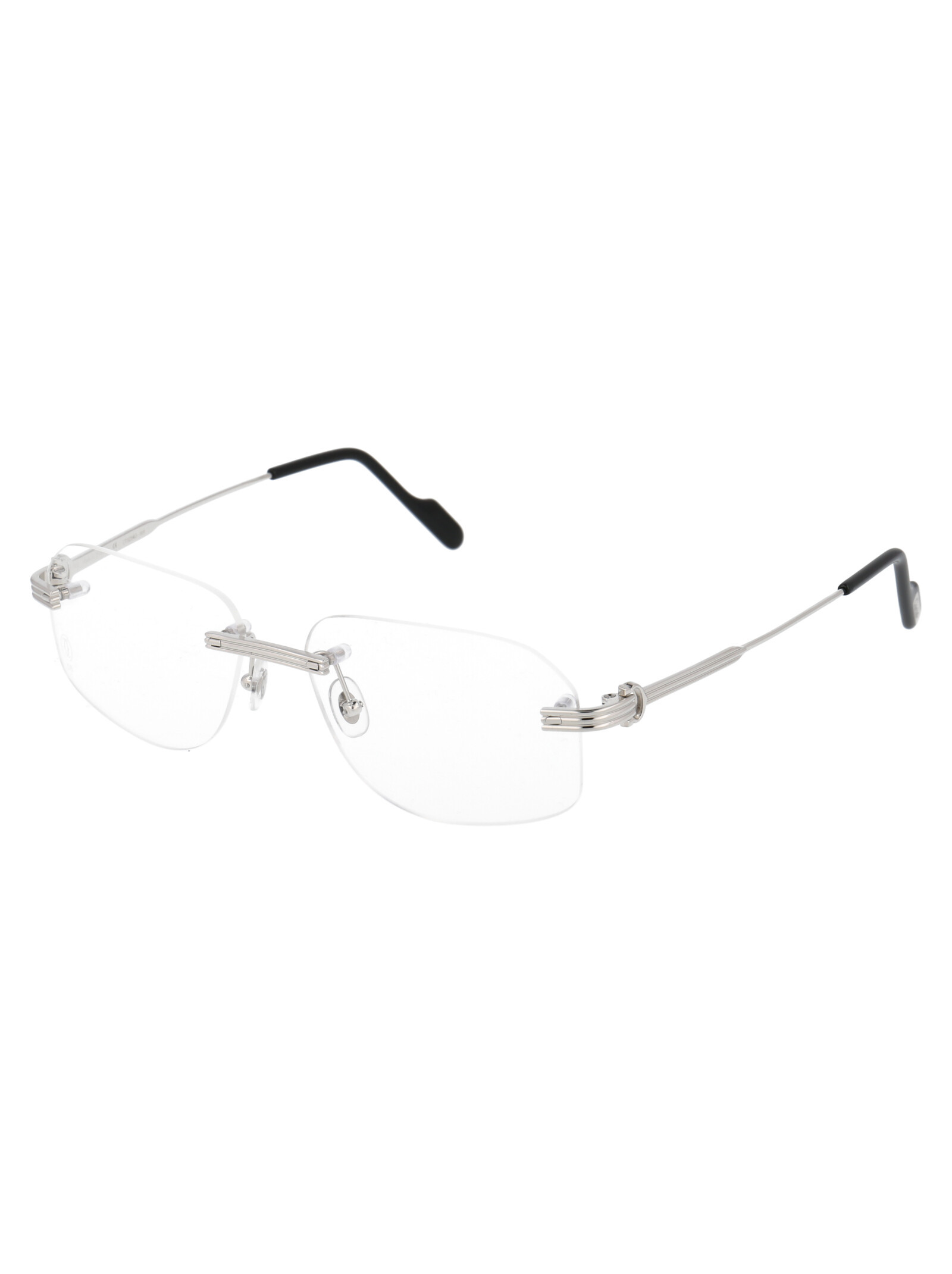 Cartier Rimless Oval Glasses In White