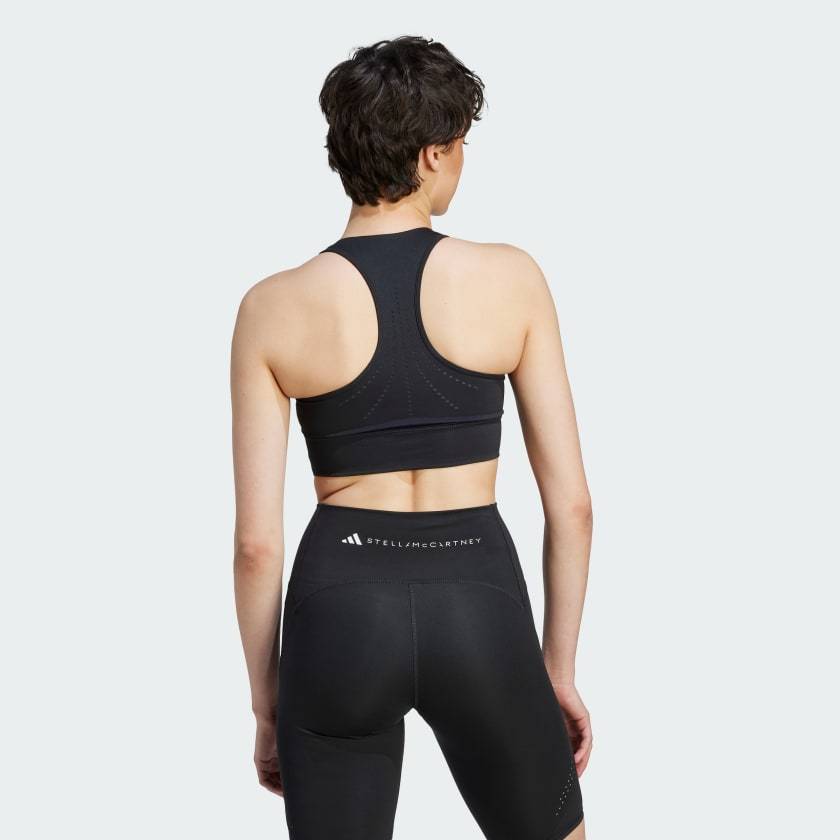 Shop Adidas By Stella Mccartney Training Logo-print Cropped Top In Black