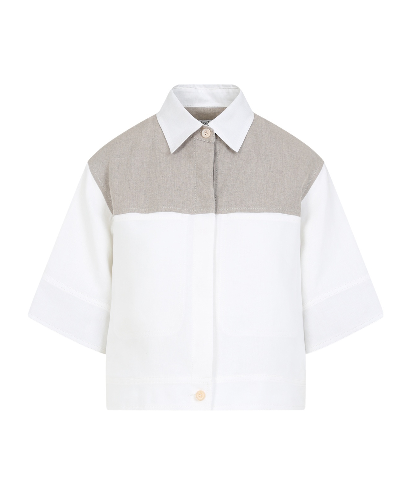 Max Mara Short-sleeved Shirt In White