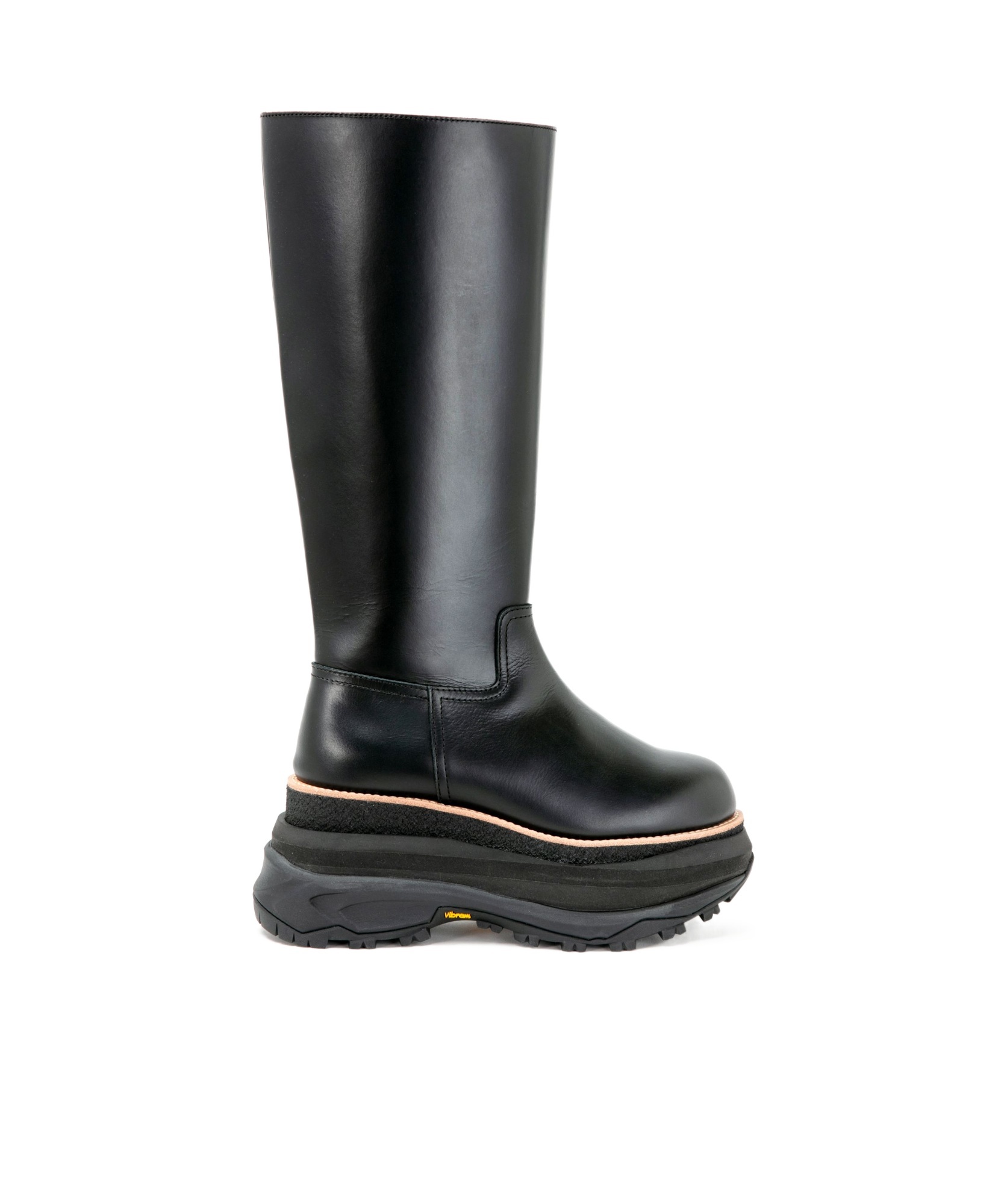 Sacai Round-head Short Boots In Black
