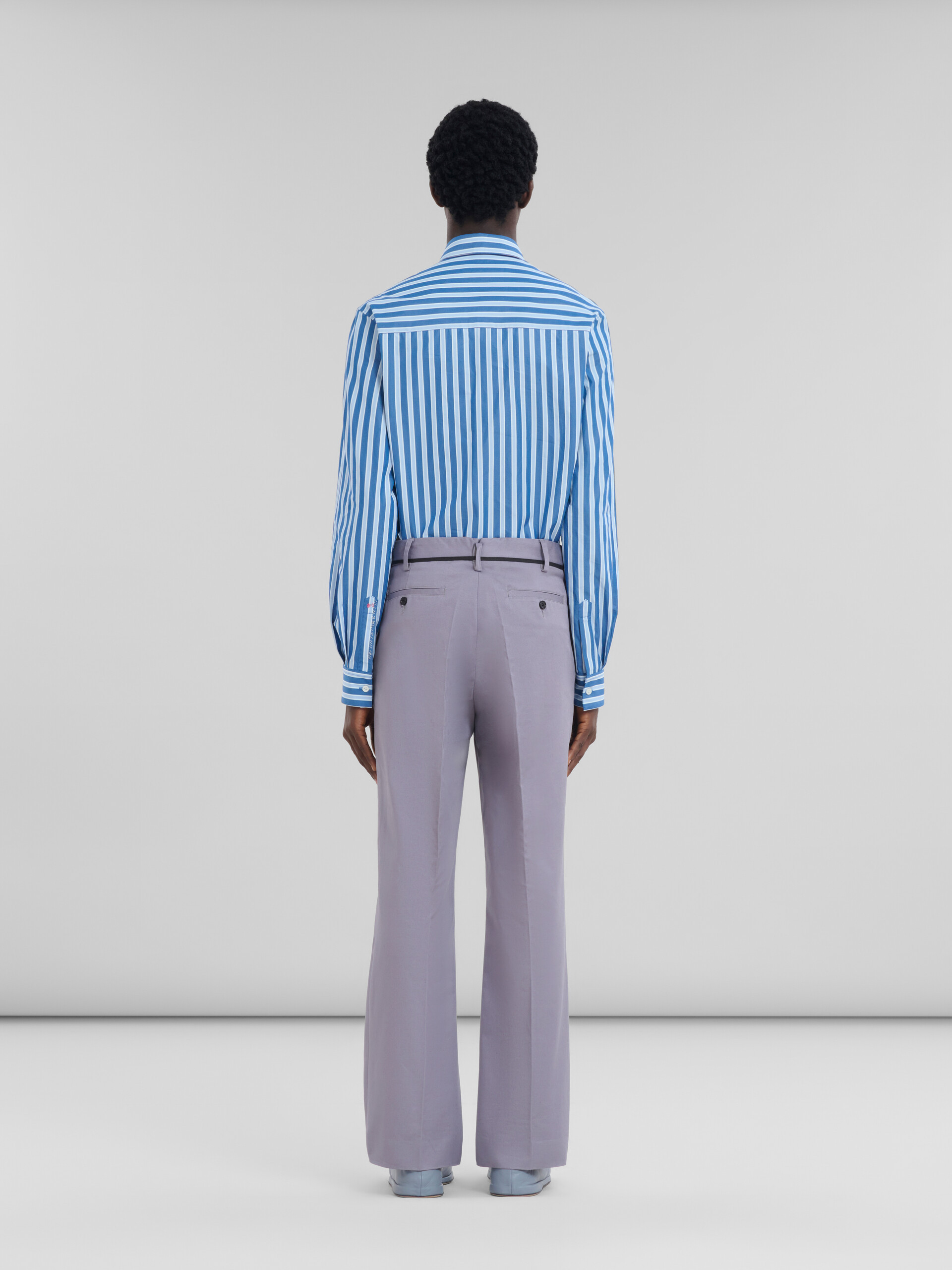 Shop Marni Grey Bio Gabardine Chinos In Purple