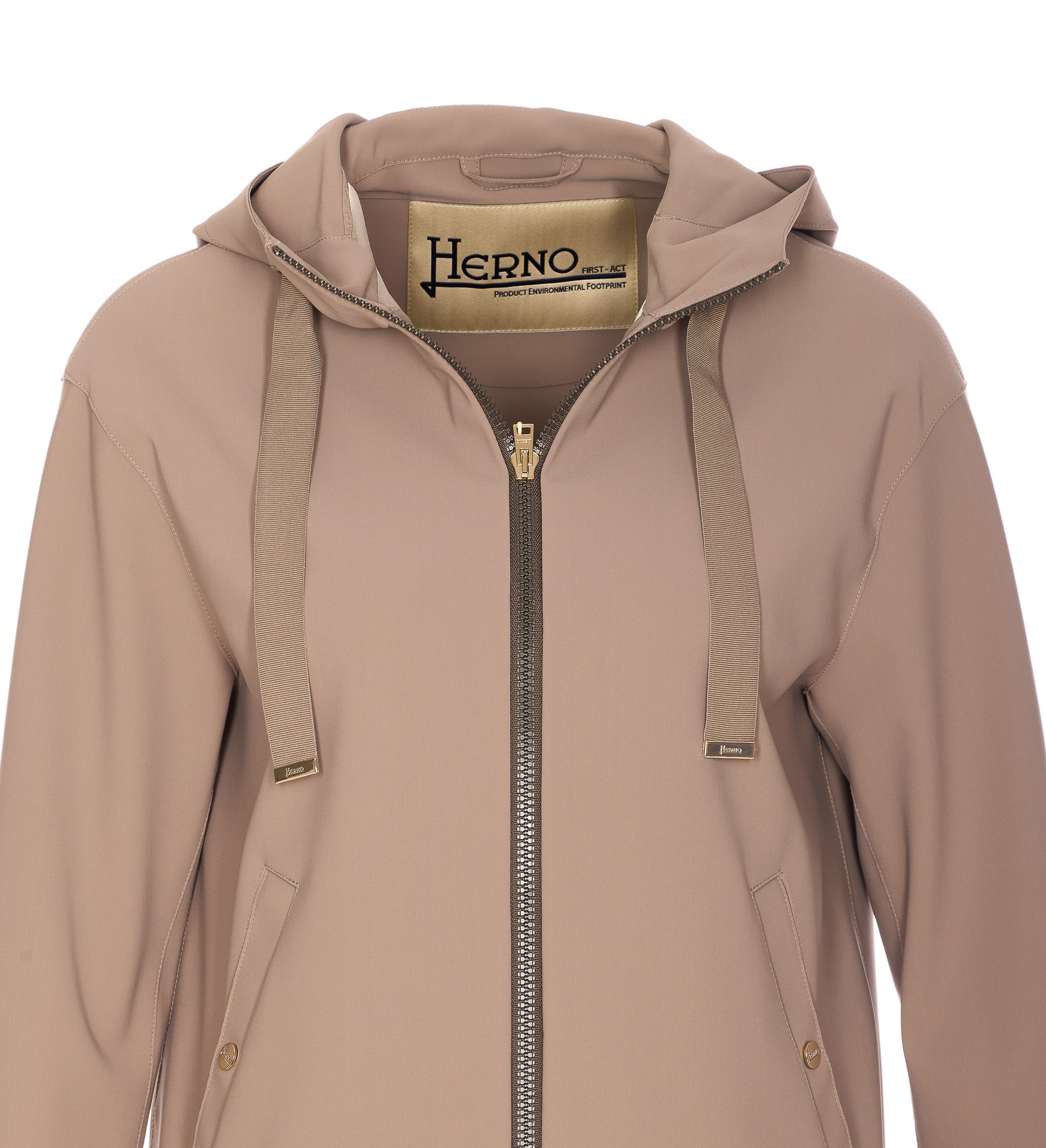 Herno Zip-up Hooded Jacket In Pink