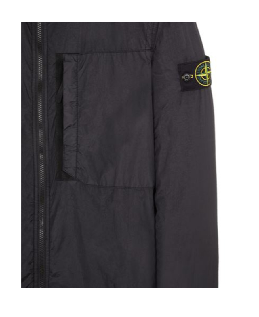 Stone Island Crinkle Reps Compass-badge Lightweight Jacket In Black