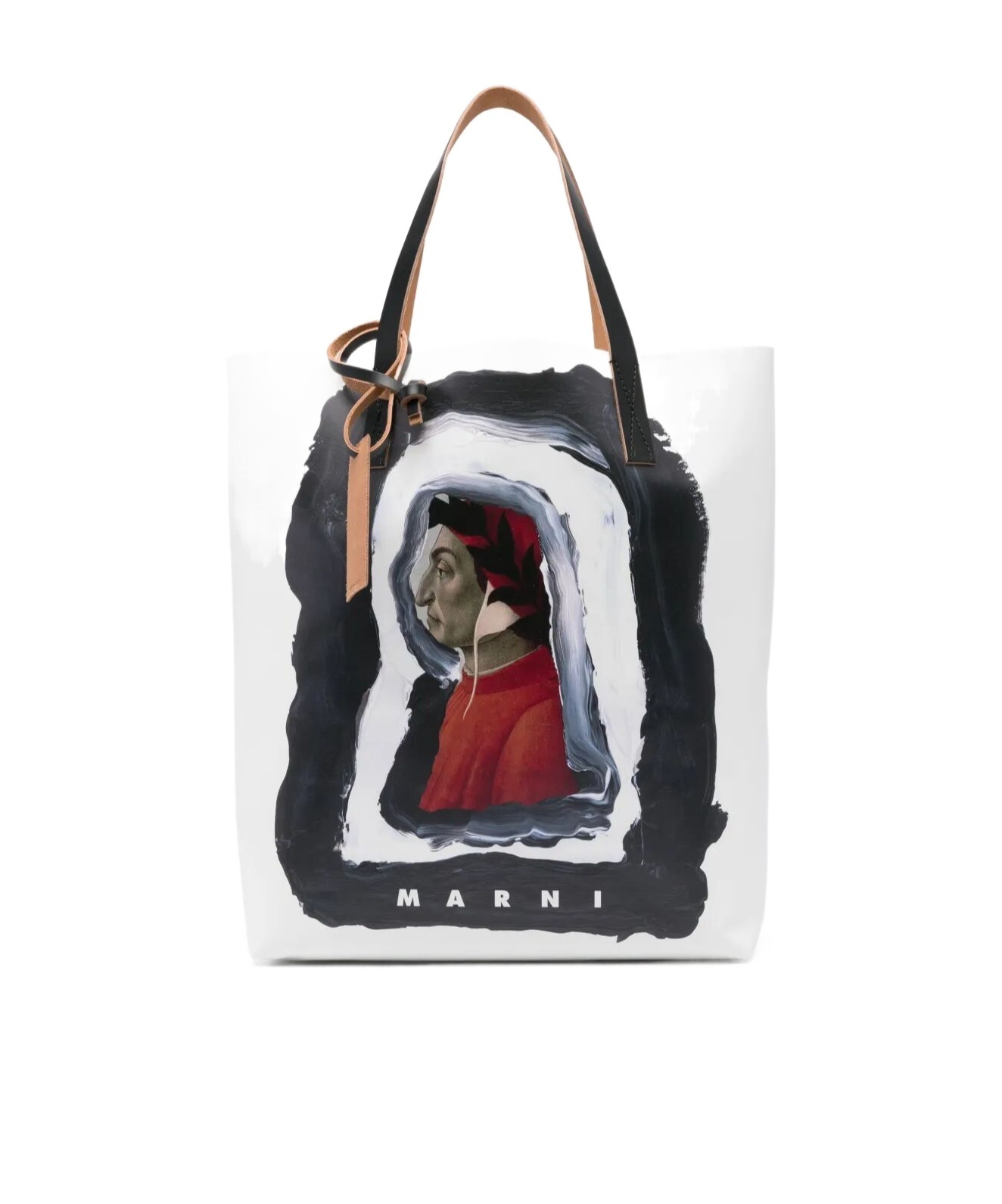Marni Illustration Printed Tote Bag In White