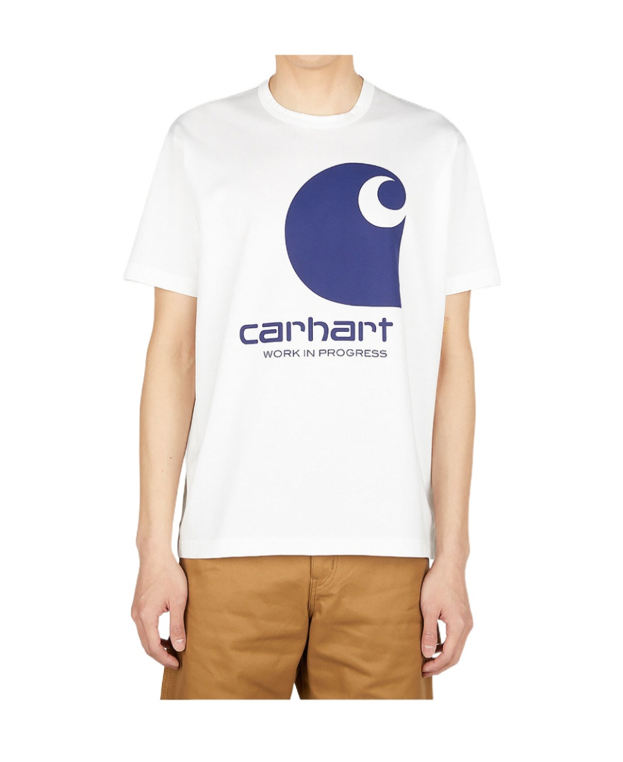 Junya Watanabe X Carhartt Printed T-shirt With Round Neck In White