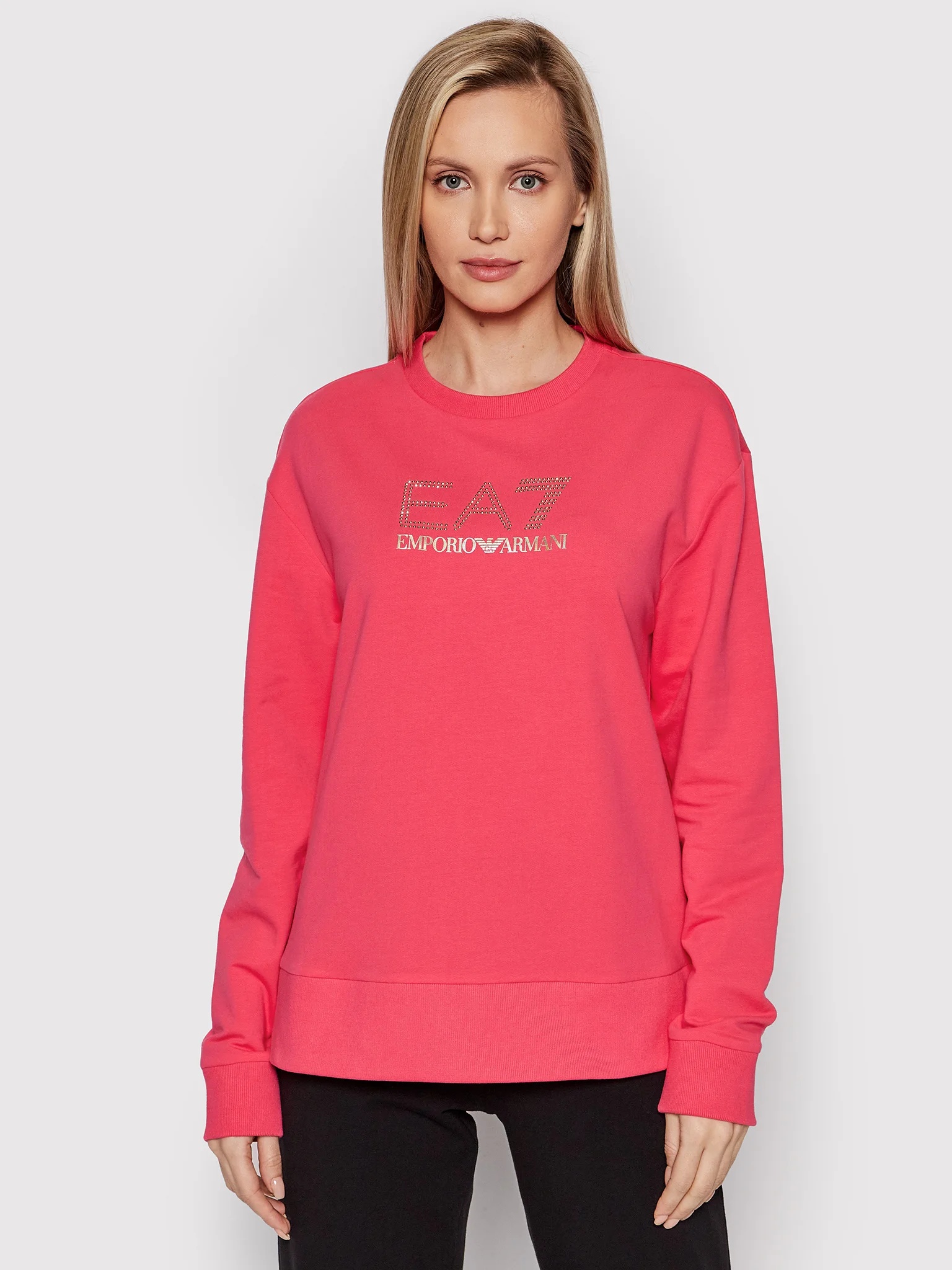 Ea7 Logo Sweater And Sweatpants Suit In Black
