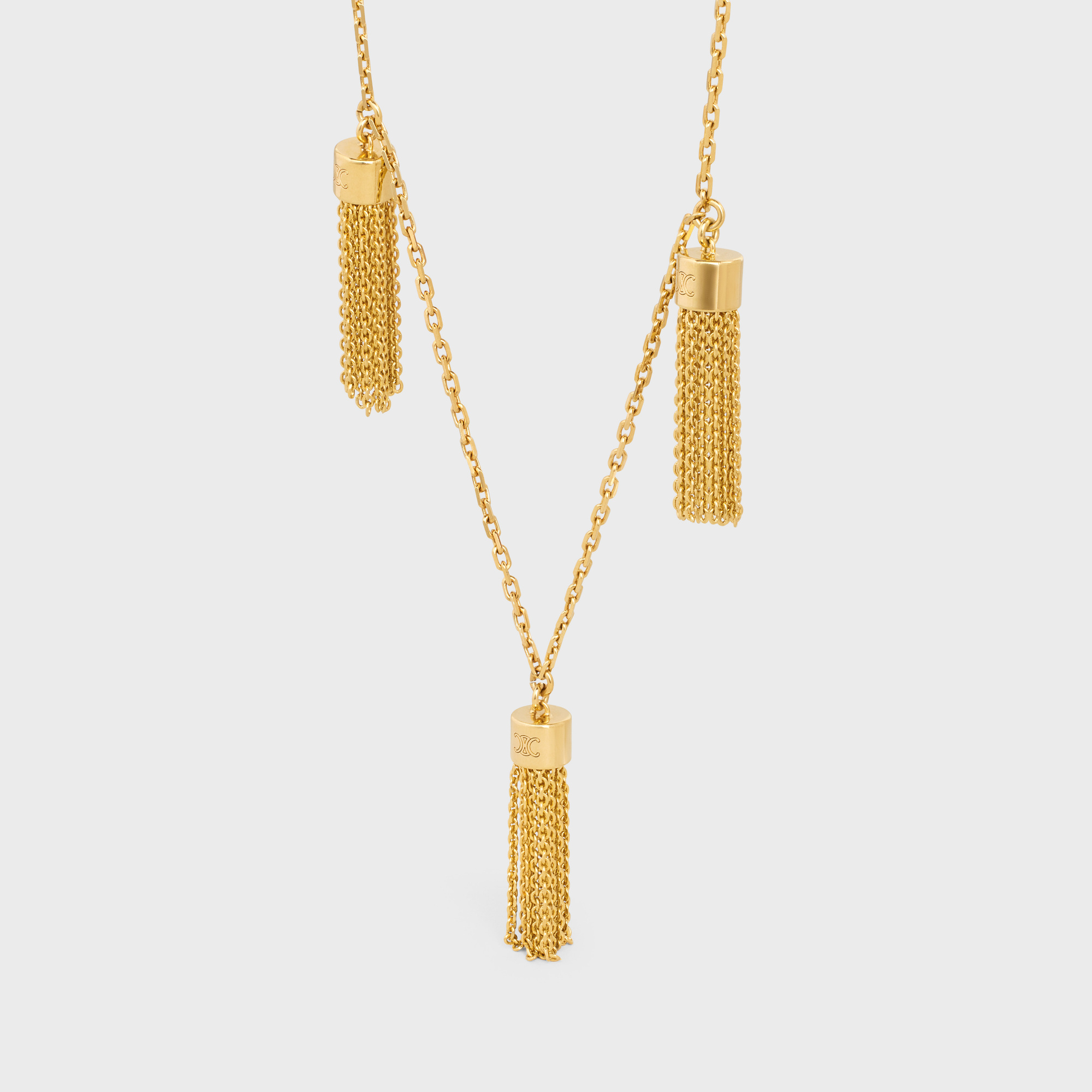 Celine Logo Necklace In Yellow