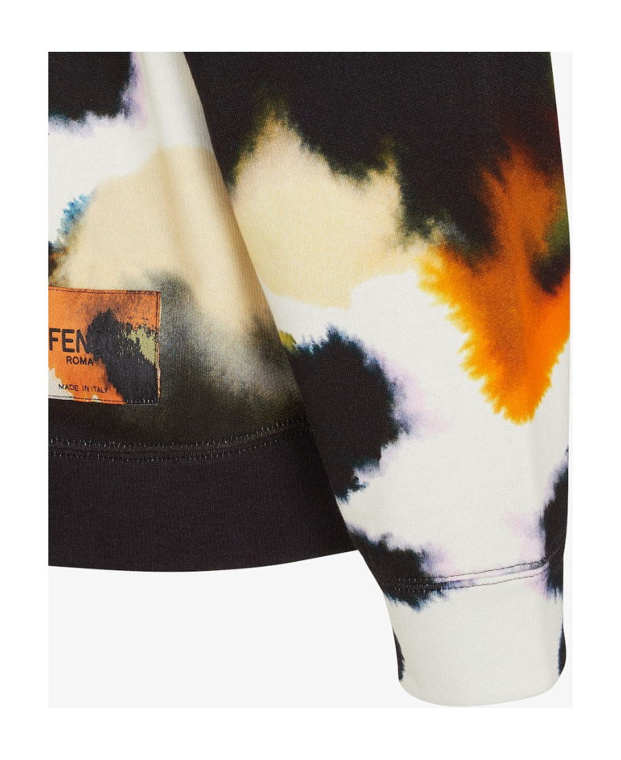 Fendi Spotted Motif Printed Jersey Sweatshirt In Black