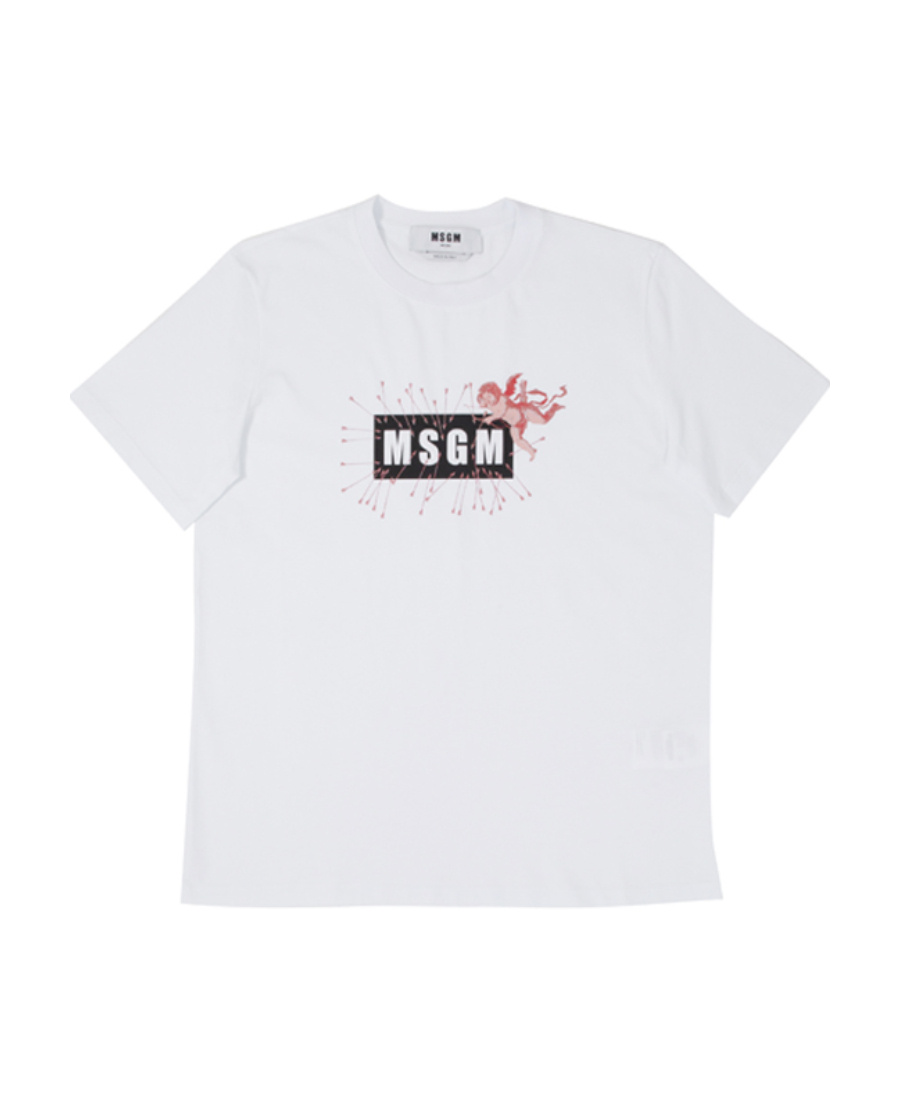 Msgm Logo Short-sleeved T-shirt In White