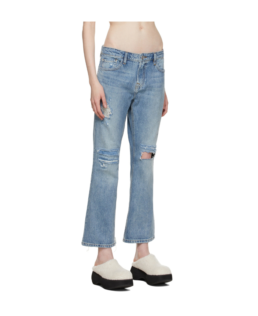 Frame Blue Low Boot 'the Pixie' Jeans In Blue