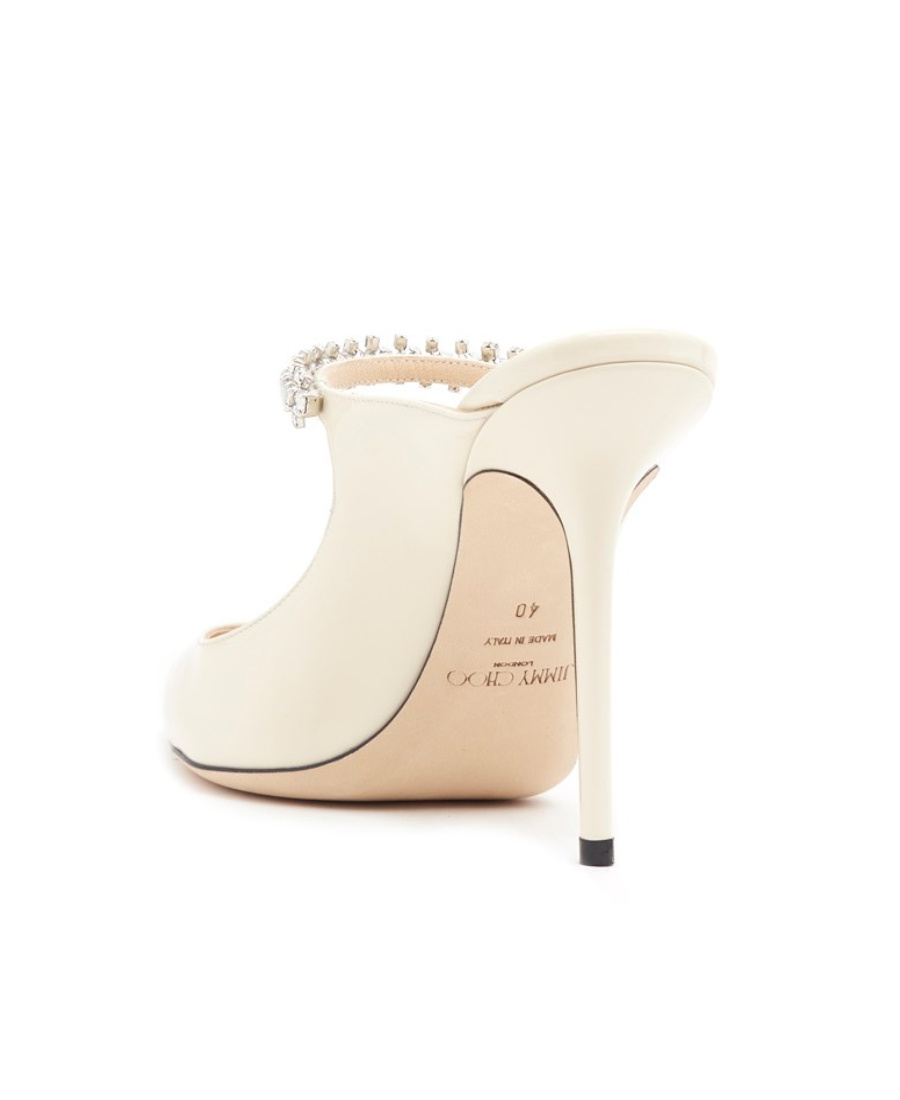 Jimmy Choo Lizard-embossed Leather Bing Mules Women In White
