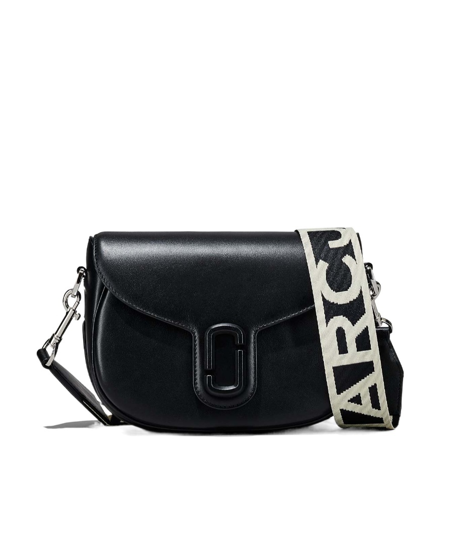 Marc Jacobs The Covered J Marc Large Saddle Bag In Black