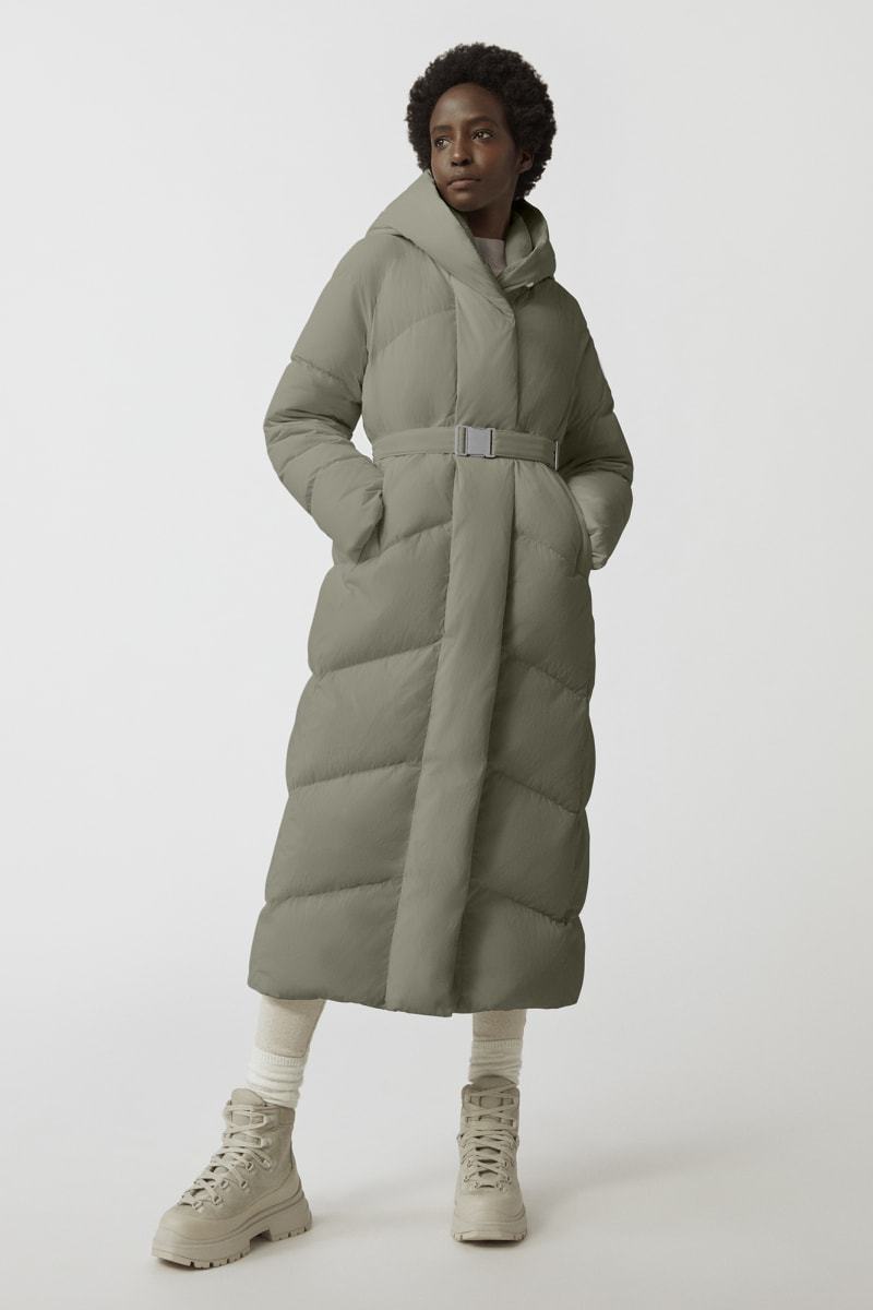 Canada Goose Marlow Belted Puffer Coat In Gray