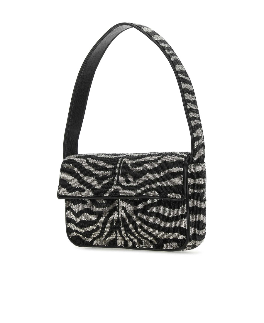 Staud Tommy Foldover Top Shoulder Bag In Black