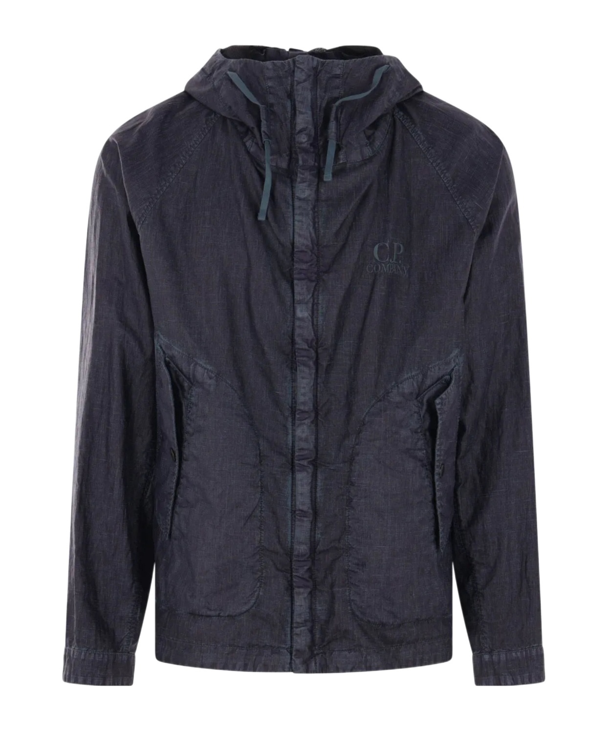 C.p. Company Long Sleeve Hooded Casual Jacket In Blue