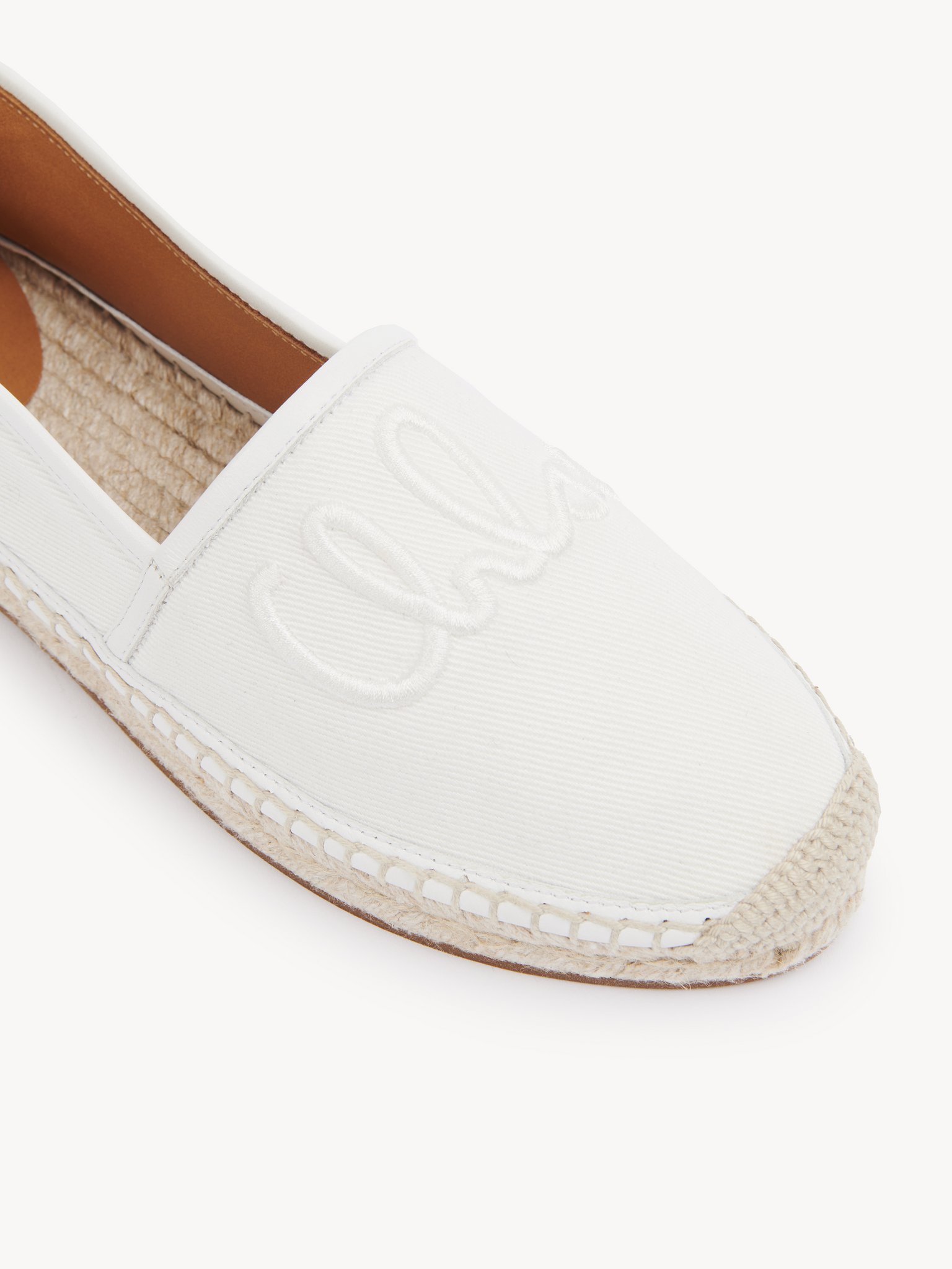 Chloé Pary Leather Espadrilles In White
