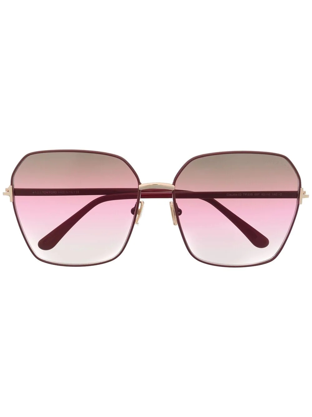 Tom Ford Oversized-frame Gradient Sunglasses In Pink