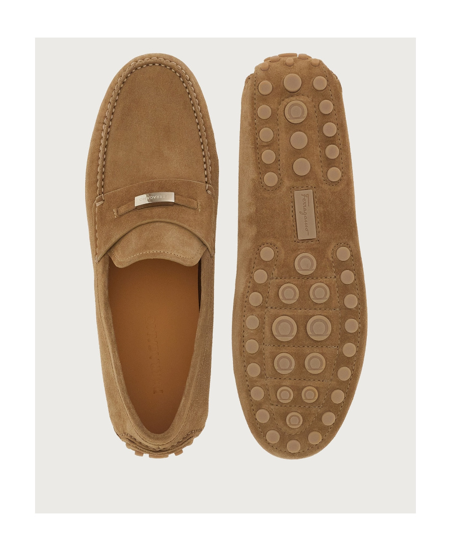 Ferragamo Leather Loafers In Brown