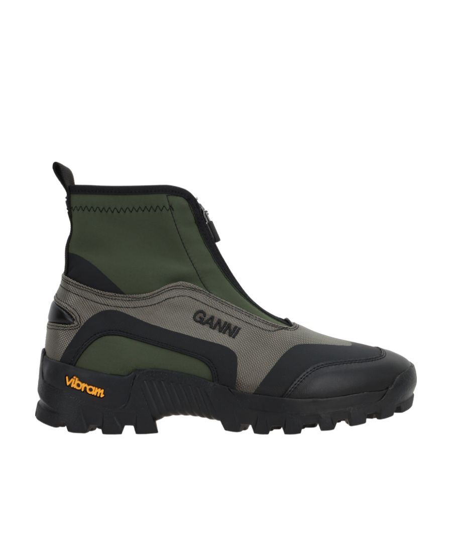 Ganni Logo-patch High-top Sneakers In Black