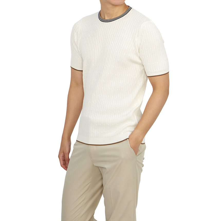 Drumohr Item O-neck Short-sleeved T-shirt In White