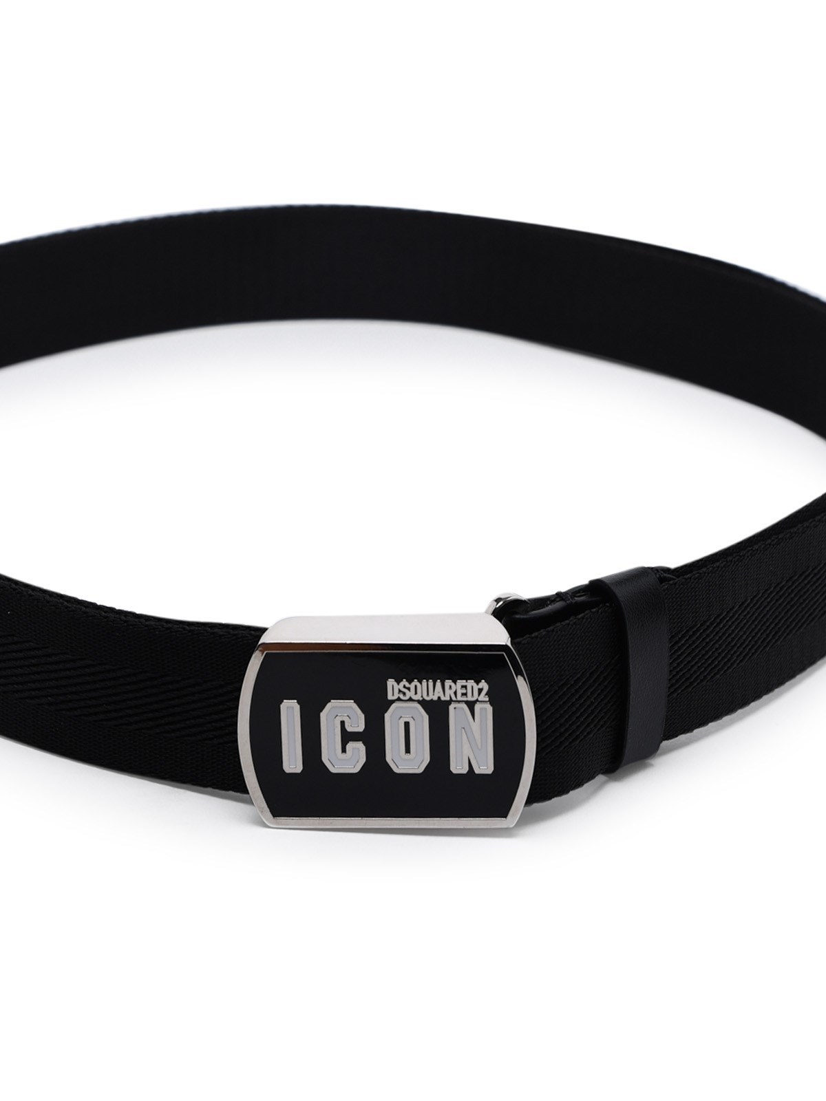Dsquared2 Logo-patch Buckle Belt In Black