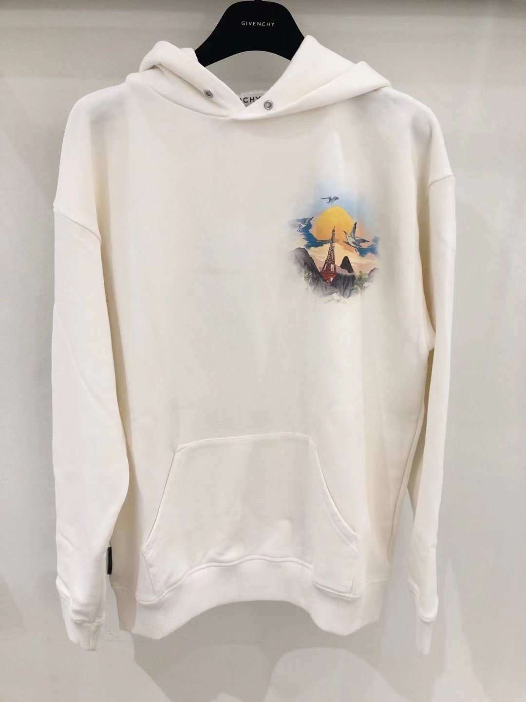 Givenchy Island Print Hoodie In White