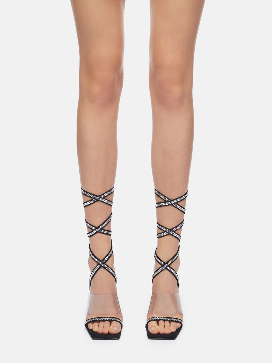 Attico Open-toed High-heeled Sandals In Black