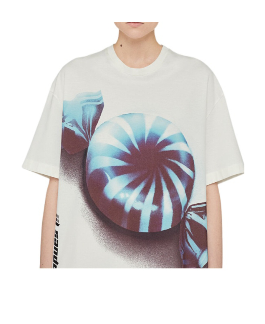 Shop Jil Sander Graphic-print Cotton T-shirt In White