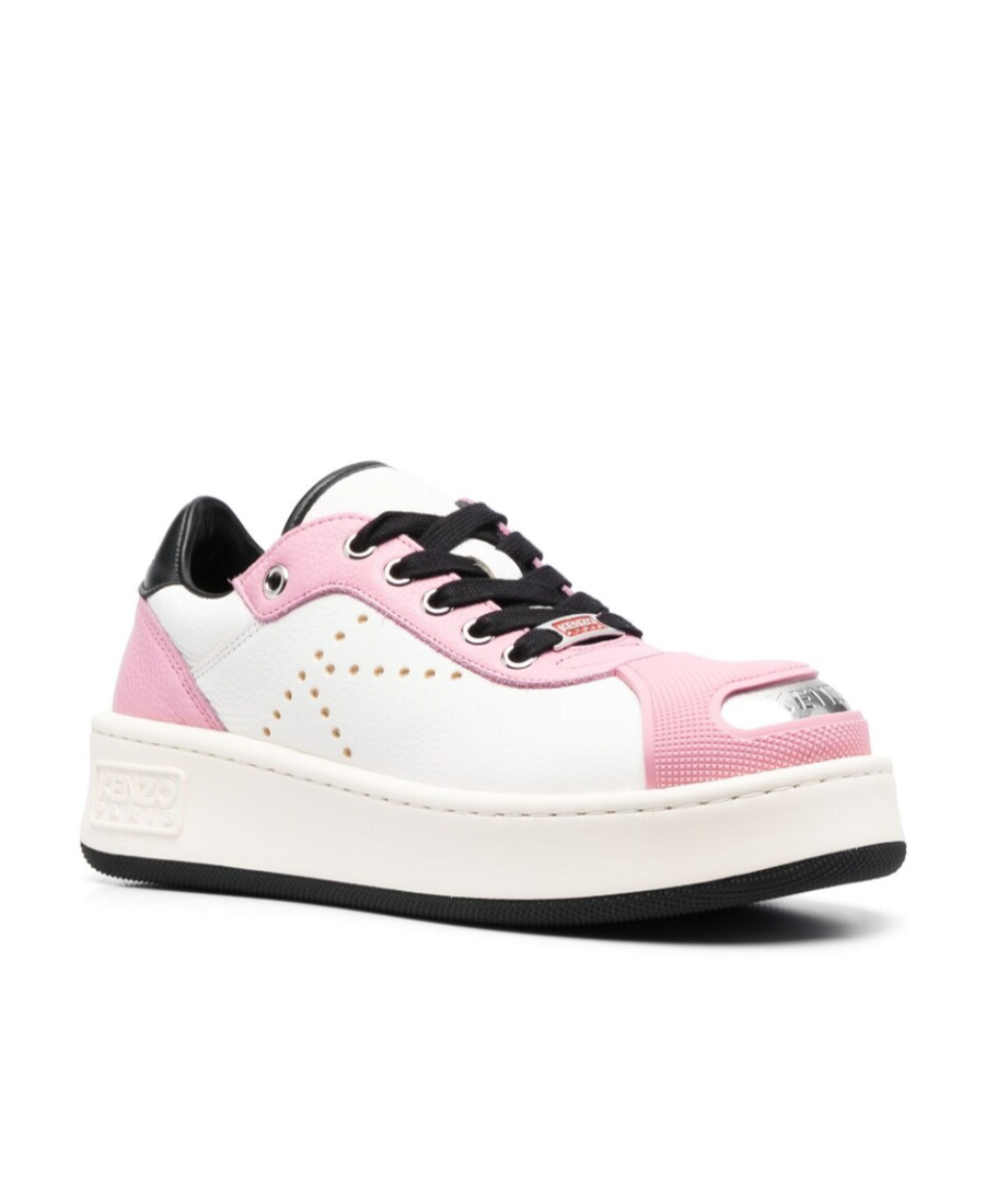 Kenzo Contrasting-toecap Low-top Sneakers In White
