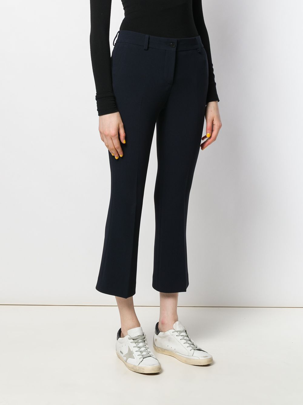 Shop Alberto Biani Kick Flare Trousers In Black