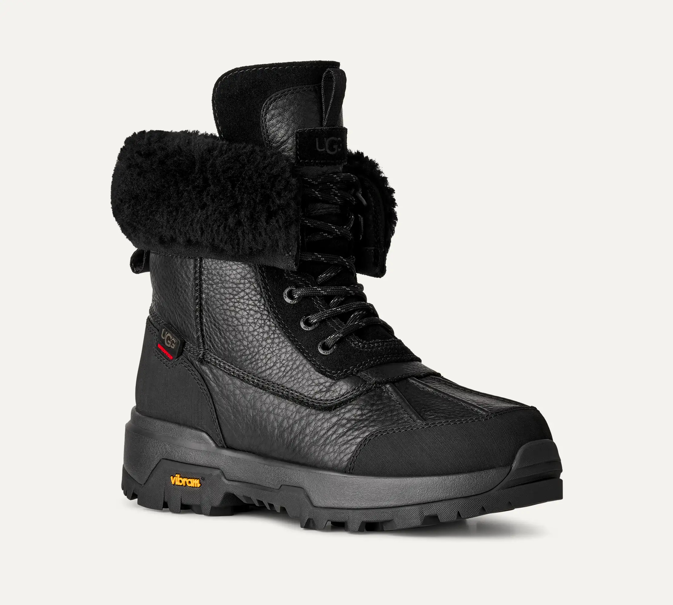Ugg Round-toe Lace-up Boots In Black