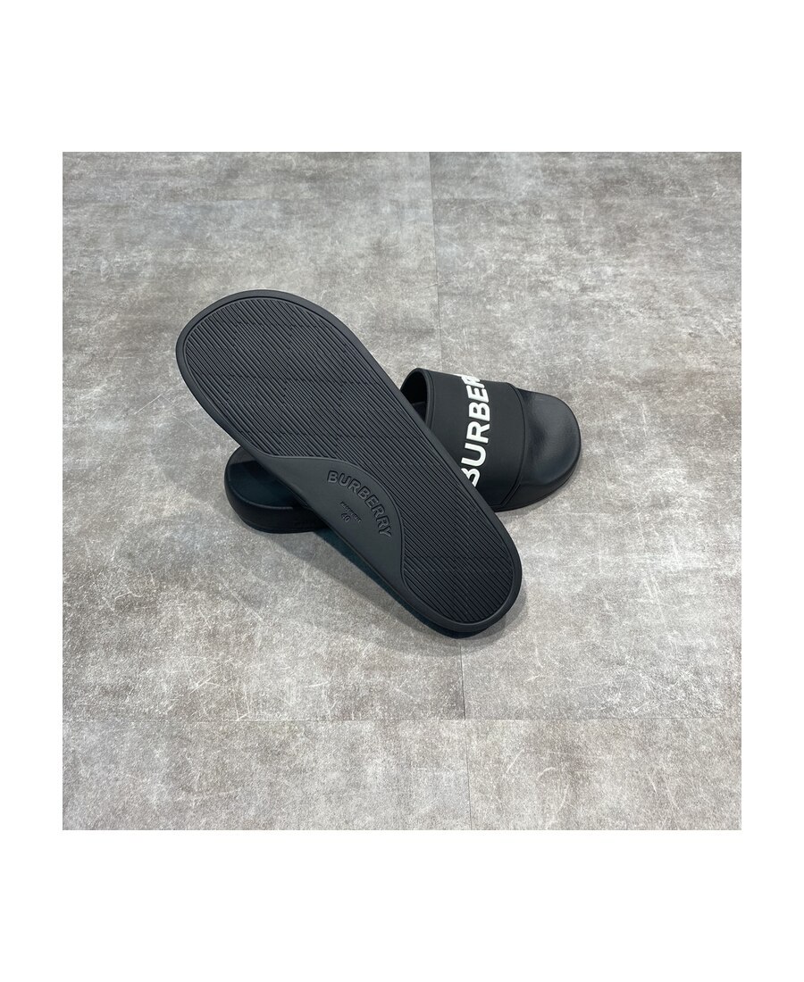 Shop Burberry Kingdom Print Slides In Gray