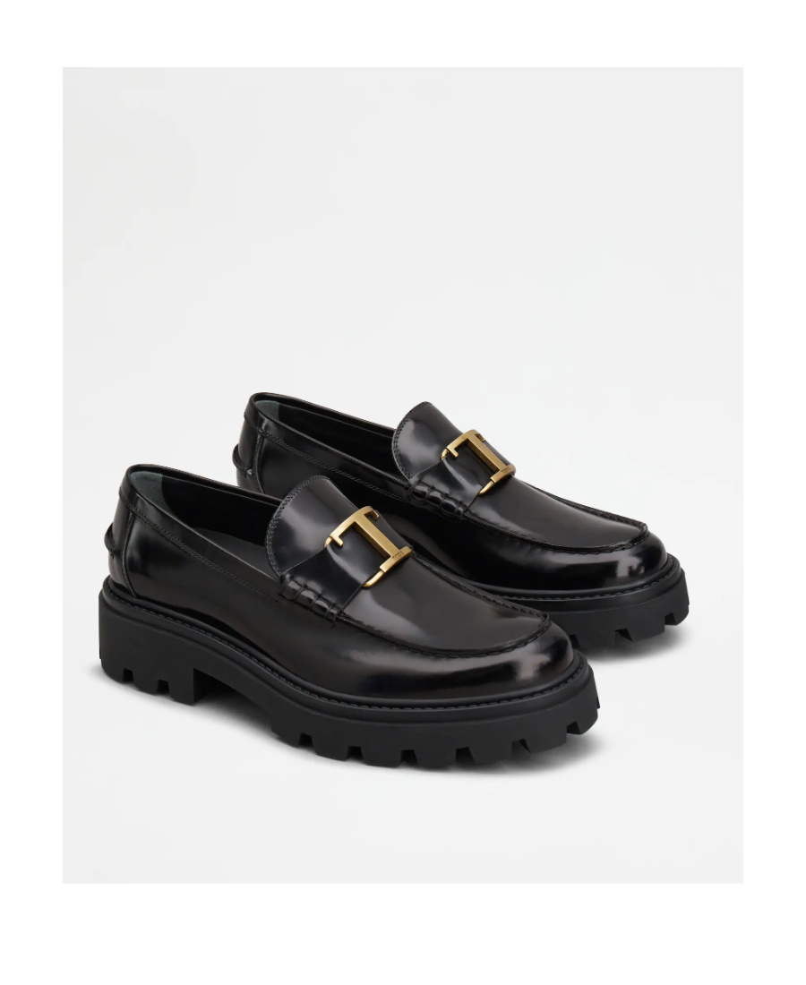 Tod's T Monogram Ridged Loafers In Black