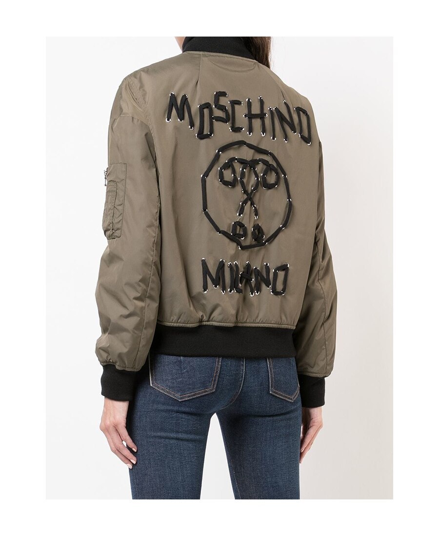 Moschino Army Green Pilot Casual Jacket In Green