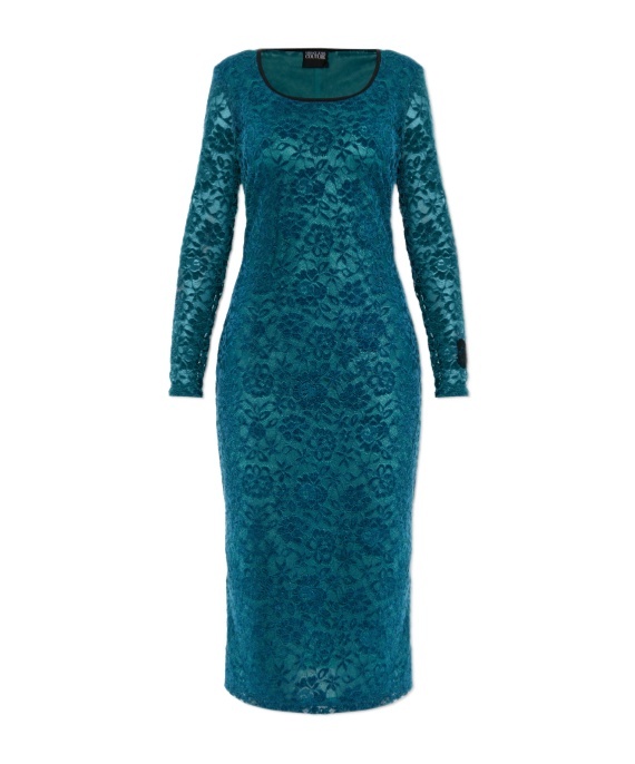 Versace Jeans Long Sleeve Dress In Green