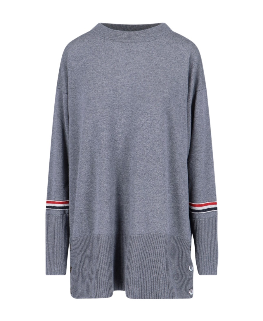 Thom Browne Wool Crew Neck Jumper In Gray