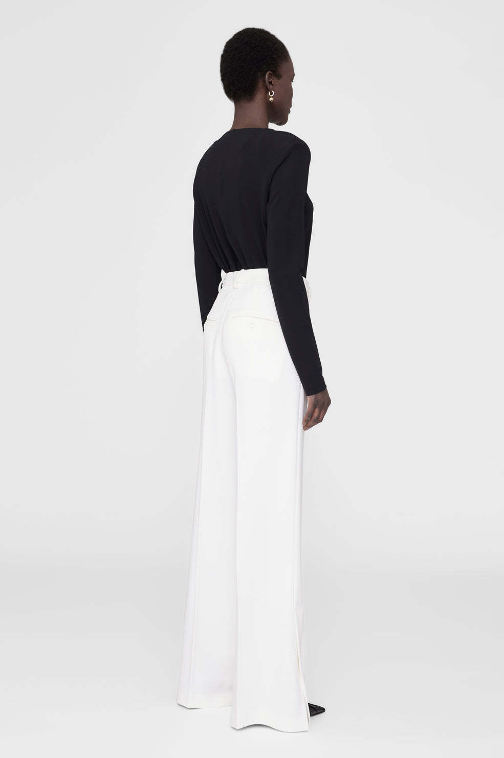 ANINE BING BELT-LOOP CASUAL PANTS