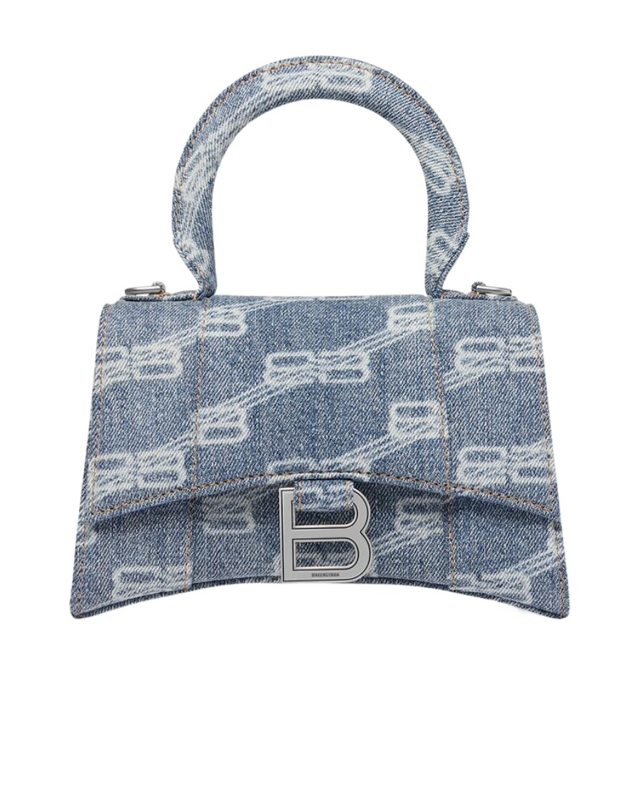 Balenciaga Logo Shoulder Bag In Gray