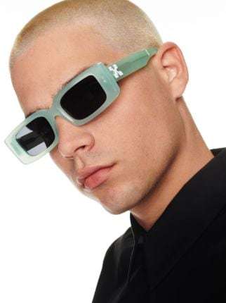 Off-white Arthur Rectangle-frame Sunglasses In Gray