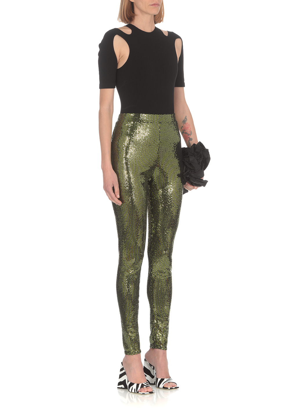 Alexandre Vauthier Sequinned High-waist Skinny Leggings In Green