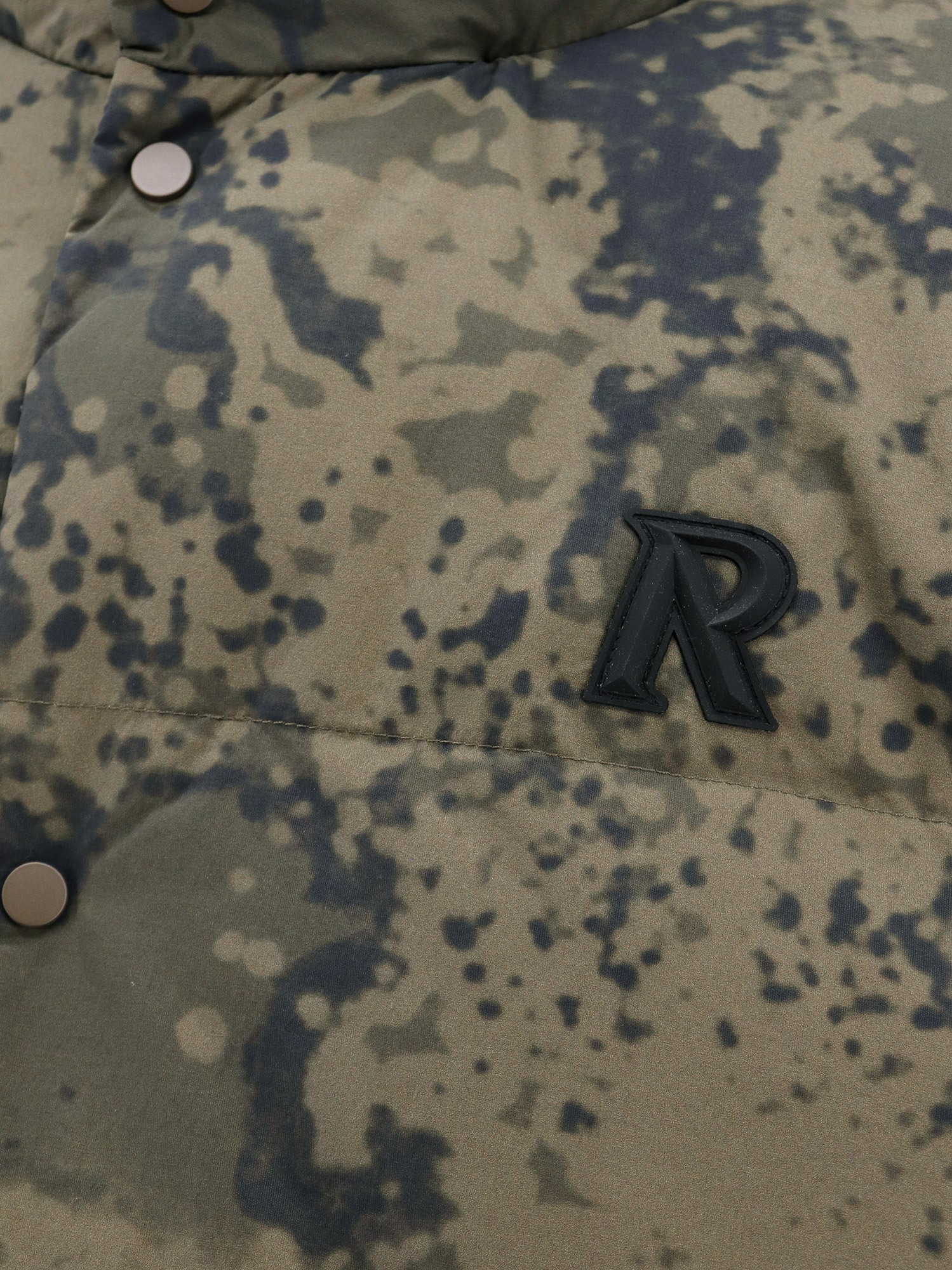 Shop Represent Logo-embroidered Camouflage Puffer Jacket In Black