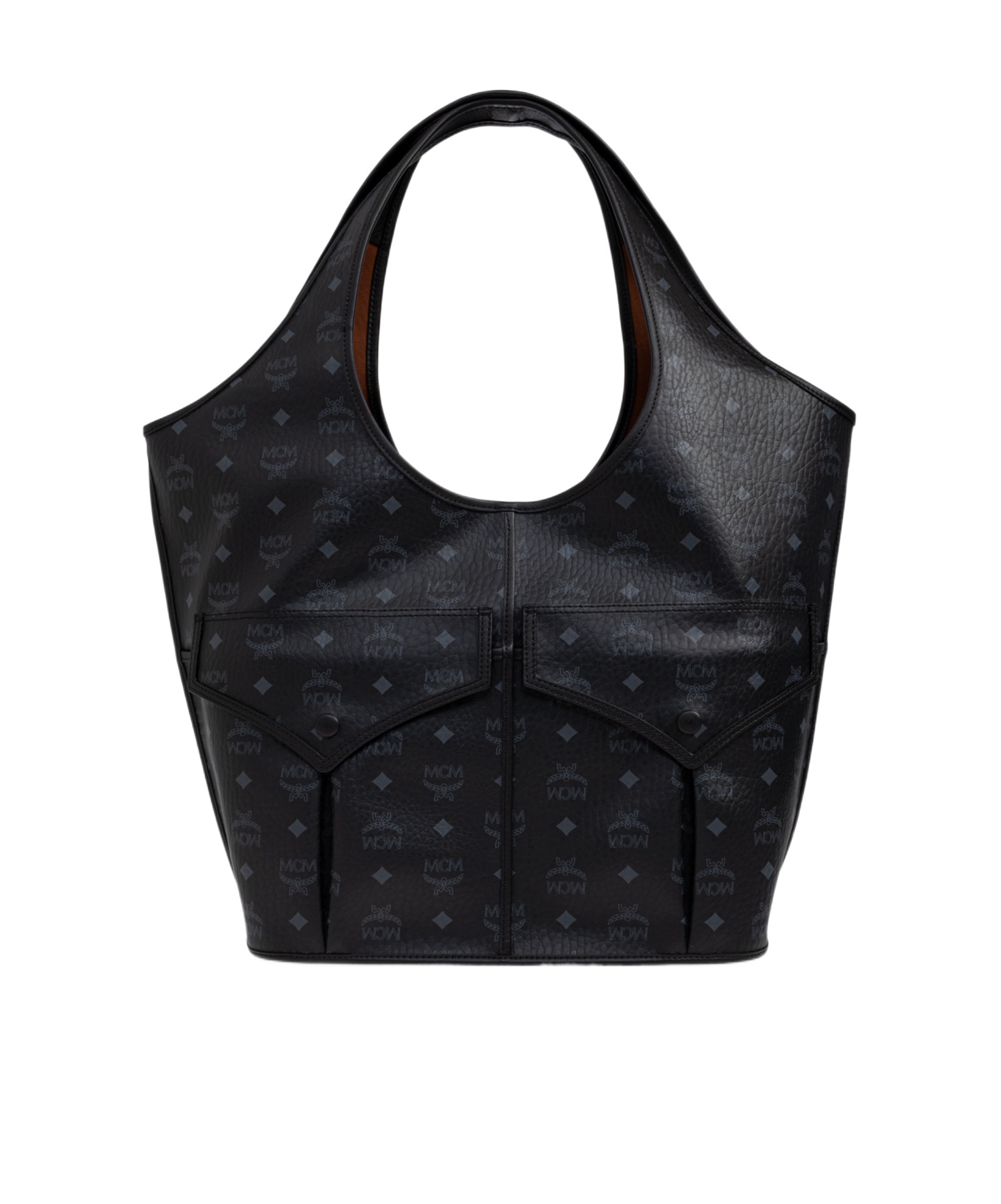 Mcm Aren Mama Visetos-pattern Tote Bag In Black