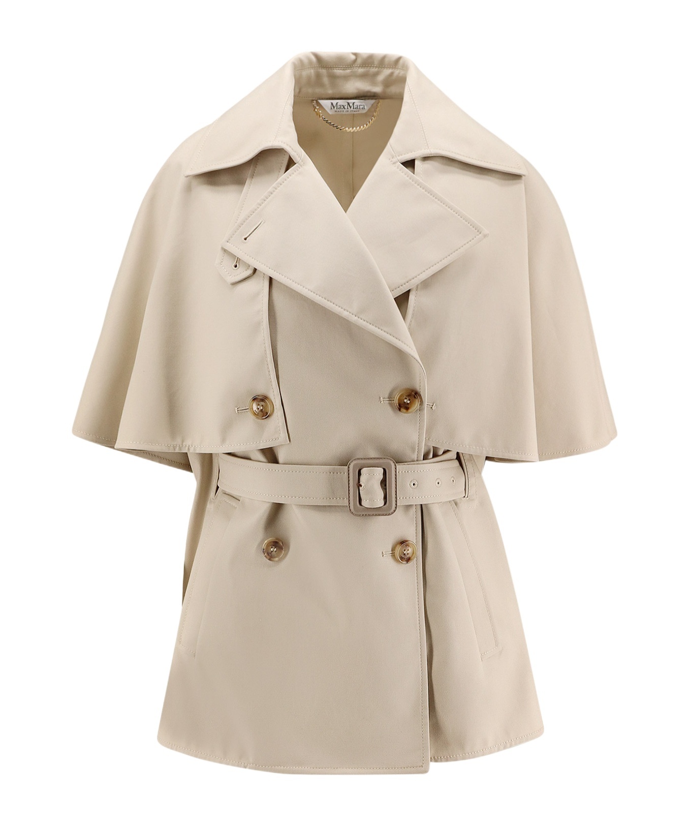 Max Mara Women Cotton Gabardine Sigfrid Cape In Neutral