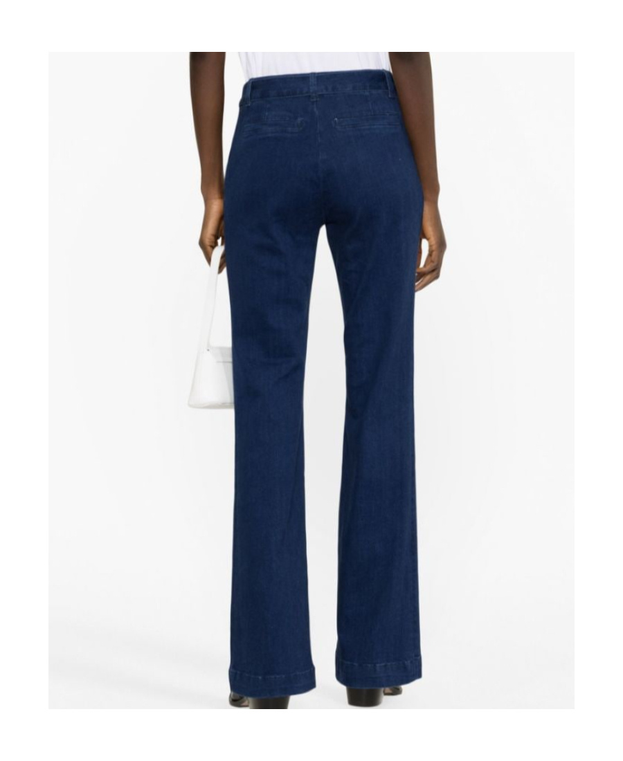 Shop Frame High-waisted Flared Jeans In Blue