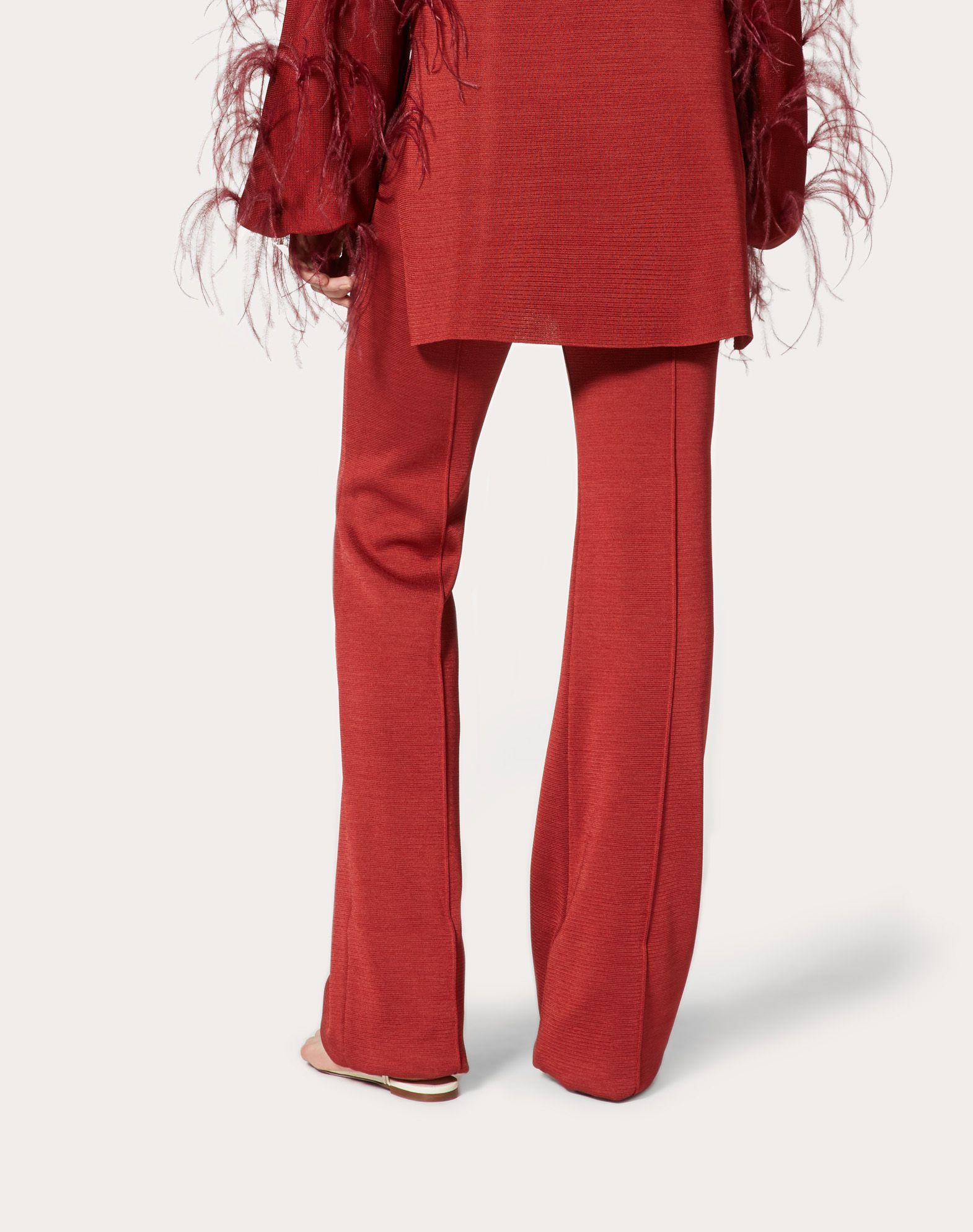 VALENTINO PIPED SEAMS FLARED TROUSERS 