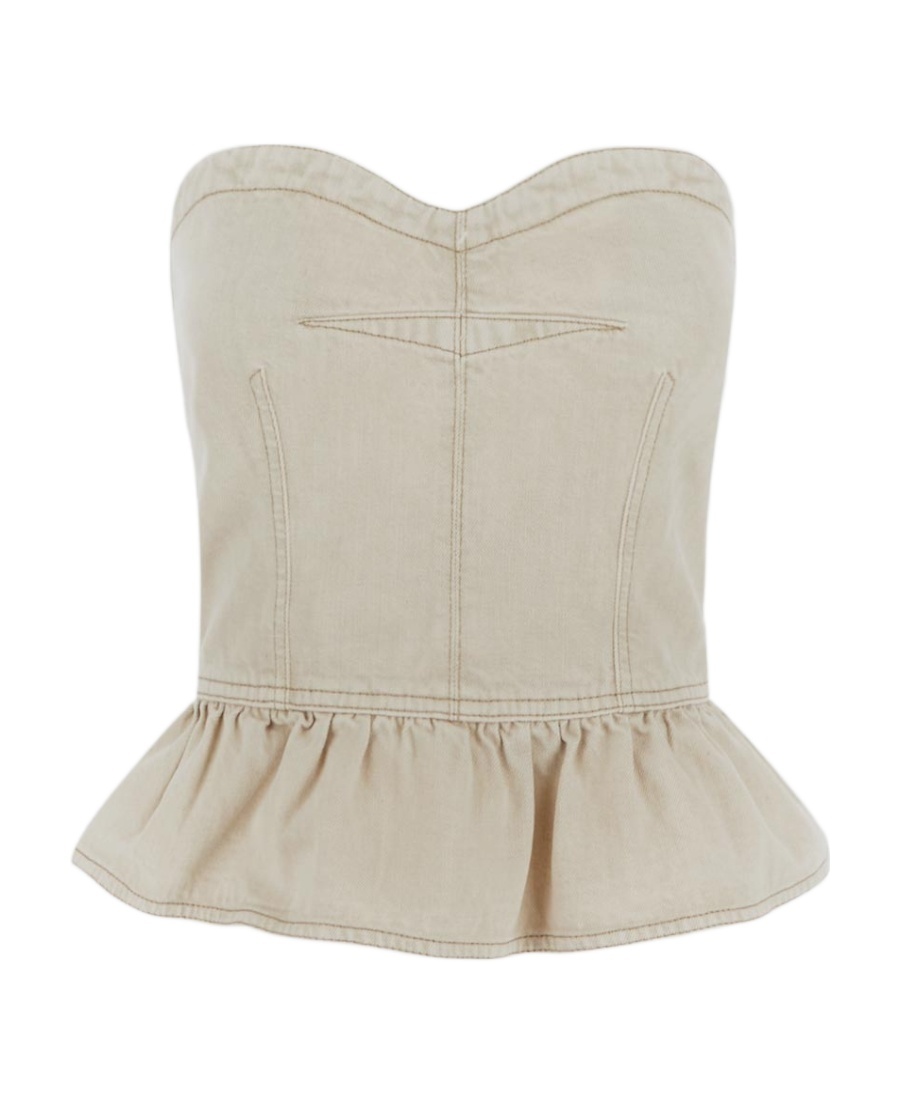 ISABEL MARANT ÉTOILE STRAPLESS DENIM TOP
