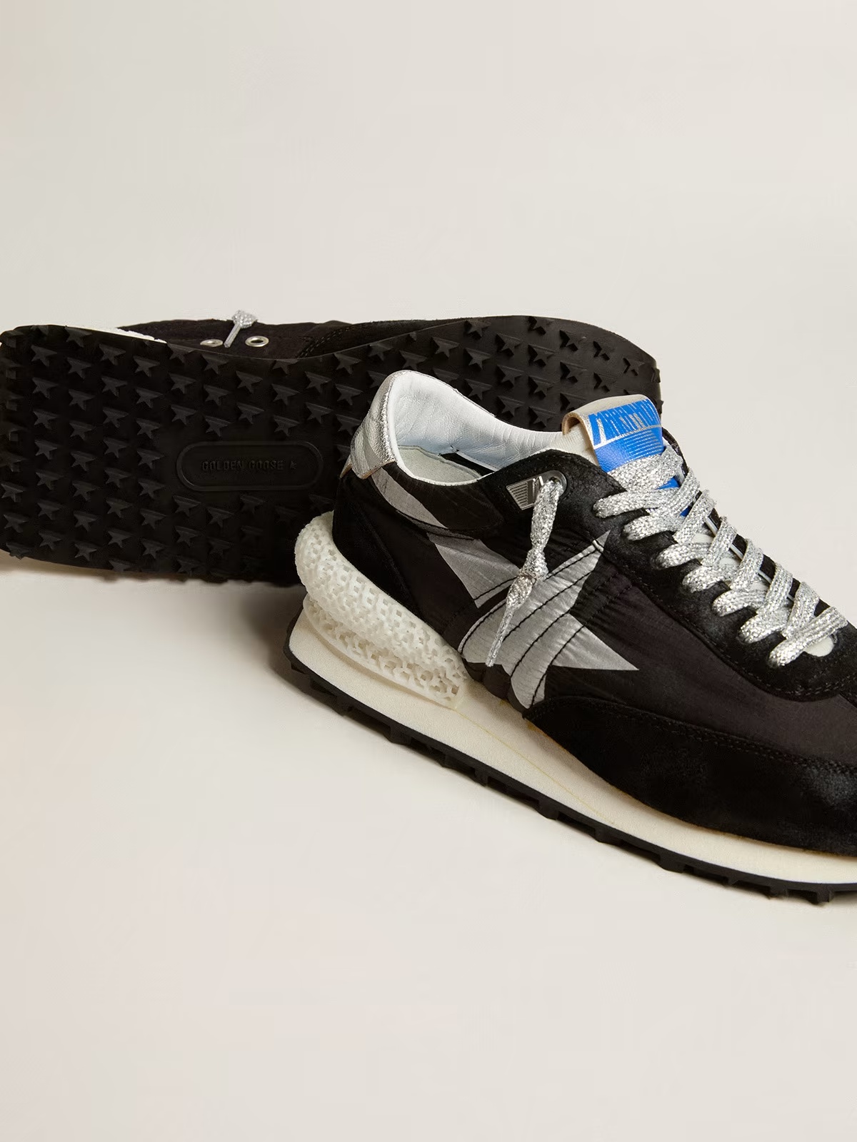 Golden Goose Marathon Sneakers In Nylon With Star Logo In Black