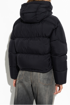 Moose Knuckles Hooded Down Jacket In Black