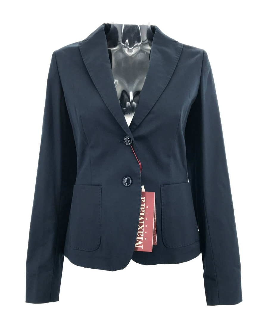 Max Mara Long Sleeved Lapel Suit Jacket In Black