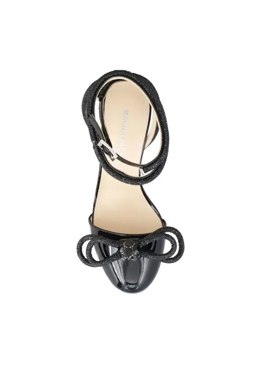 Mach&mach Round-headed High-heeled Sandals In Black